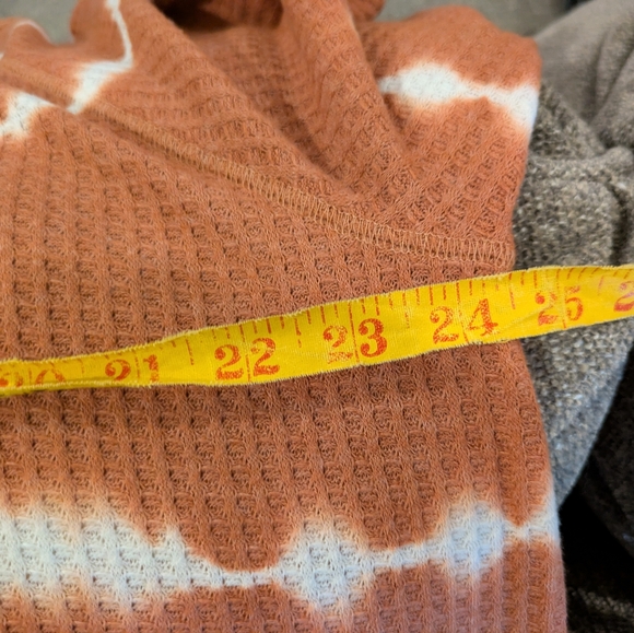 Sonoma Rust and White Tie-Dye Waffle Henley - Picture 10 of 12